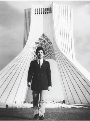 Hossein Amanat in front of the Azadi Tower (1971)