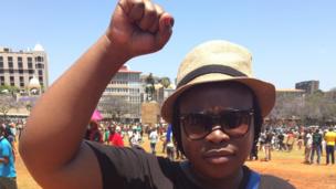 Taken at #FeesMustFall protest outside the Union Buildings in Pretoria, 23 October 2015