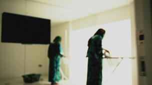 Maids photographed in Abu Dhabi