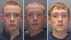 Image caption <b>Michael Cattermole</b>, Lee Wade and Ian Tierney were handed <b>...</b> - _51672227_horrorattackpiccopy