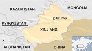 Map of Xinjiang territory