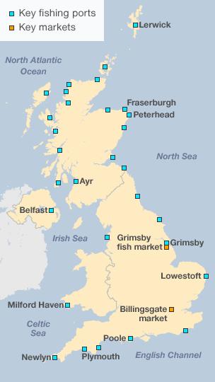 Map of key ports. " Map Uk Fishing Map Uk Fishing Map of key ports. "