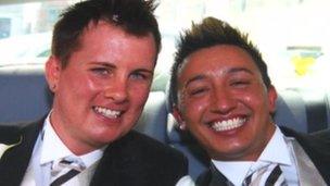 Image caption Michael and Paul Atwal-Brice have been in a civil partnership since 2008 - _72482591_atwalbricecivilpartnership