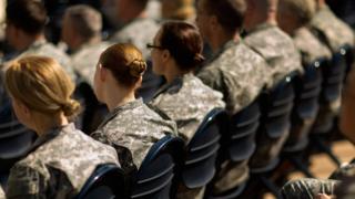 Soldiers, officers and civilian employees attend the commencement ceremony for the U.S. Army's annual observance of Sexual Assault Awareness and Prevention Month in the Pentagon Center Courtyard March 31, 2015 in Arlington, Virginia