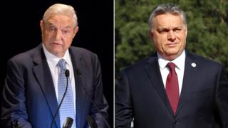 George Soros (left) and Viktor Orban (right)