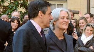 François Fillon and his wife Penelope in 2012 at the Hotel Matignon in Paris