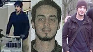 Najim Laachraoui (C) and (R) and reportedly (L) too from airport CCTV