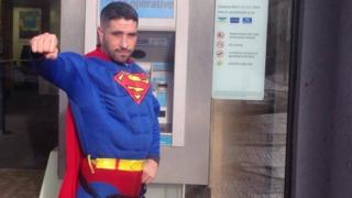 Antonio Cortes dressed as Superman