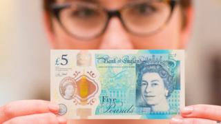 The new polymer £5 note