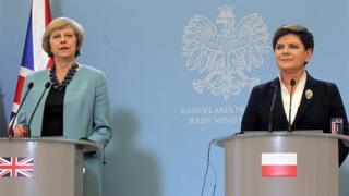 Theresa May and Beata Szydlo