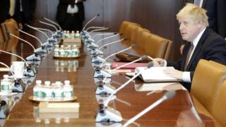 Boris Johnson before his meeting at the United Nations