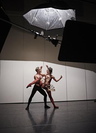 Giuliano Contadini and Hannah Bateman at the photo shoot