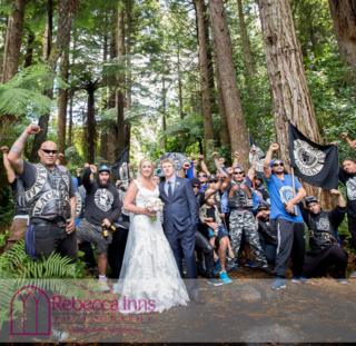 The newlyweds are photographed on New Zealand's North Island