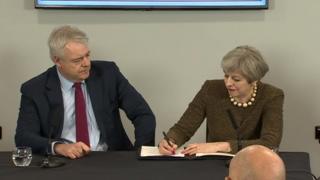 Theresa May signs the Swansea Bay City Region deal