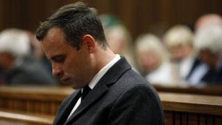 Oscar Pistorius, during his murder trial at the North Gauteng High Court in Pretoria (06 July 2016)