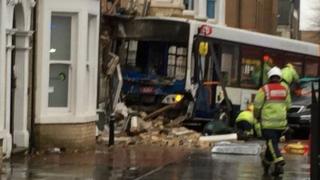 Bus crash in Peterborough