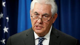 US Secretary of State Rex Tillerson speaks to the press in Washington on 6 March