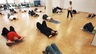 Exercise class for overweight adults