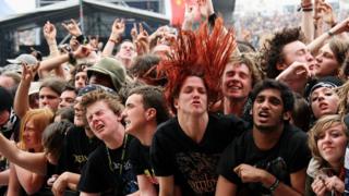 People in crowd at Download