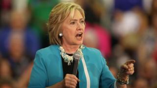 Mrs Clinton speaks at an event in Florida on 2 October 2015