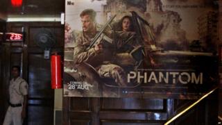 Promotional poster in Delhi for Bollywood film, Phantom