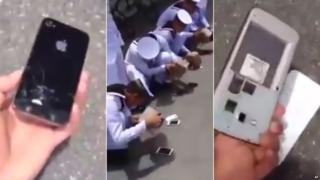 thai cadets phones navy smashing viral goes caused debate caption copyright ap social much