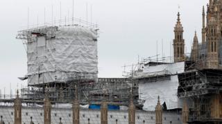 Parliament with scaffolding