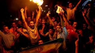 Iranians celebrate the nuclear deal, 20 July 2015