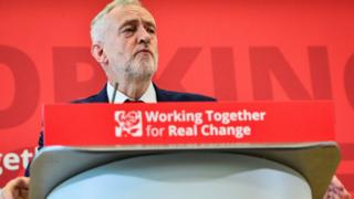 Jeremy Corbyn speaking at Labour's local government conference