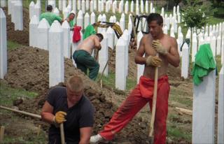 Fresh graves being dug in Srebrenica