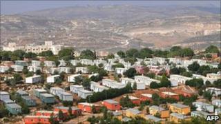 View of the Jewish settlement of Ariel, in the West Bank
