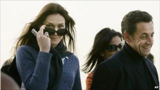 President Sarkozy on holiday in Egypt with then girlfriend Carla Bruni in December, 2007