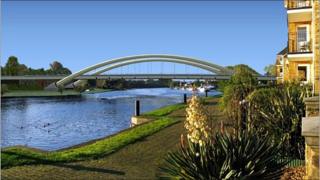 Artistic impression of the completed bridge