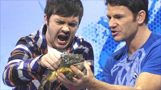 Barney Harwood, Steve Backshall and a frog