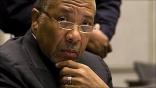 Former Liberian President Charles Taylor in court on 8 February 2011