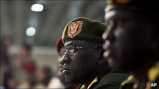 Southern army officials at ceasefire ceremony in January