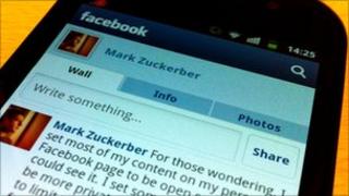 Facebook on phone
