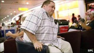Obese man