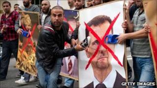 Protesters in London
