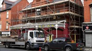 Theatr Colwyn in Colwyn Bay when it was being refurbished