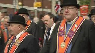 Rev Mervyn Gibson (right) is the chaplain for Ballymacarrett District Lodge