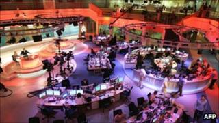 Al-Jazeera's newsroom in Doha, Qatar