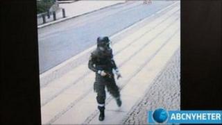 Anders Behring Breivik on surveillance video. Screen grab from ABC Nyheter