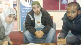 Three Muslim students at Bradford university