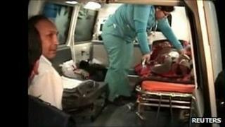 Sick child arrives at hospital