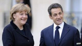 Angela Merkel and Nicolas Sarkozy at Paris meeting - 5 December