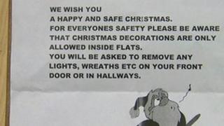 Decorations warning sign