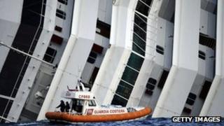 Coastguard next to the Costa Concordia