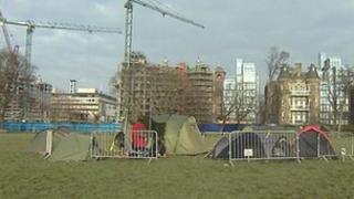 Protest camp in The Meadows