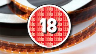 Stock image of cinefilm with a BBFC 18 certificate